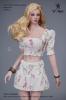  Product image 1 of the product “Female Crushed Bubble Sleeves and Loose Skirt Set (White)  1:6 ”