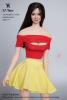  Product image 1 of the product “Female Hollow T-shirt and Pleated Skirt Set (Red)  1:6 ”