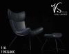  Product image 1 of the product “1/6  Lounge Chair mit Ottoman Black ”