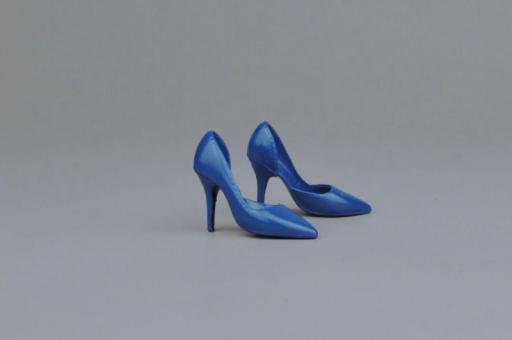 Female Heeled Boots (Blue) 1/6 
