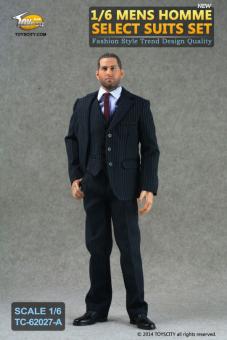 Mens Homme Select Suits Set (Pinstripe) 