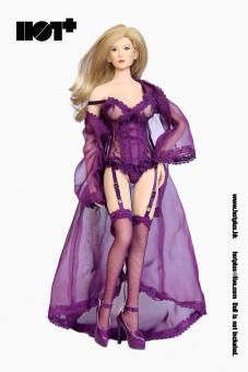 HotPlus Lace Lingerie & High Heels Set in lila for 1:6 