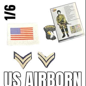 101st Airborne Div. Patch - Rank Strip - Sleeve Flag 1/6 