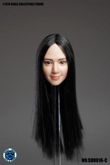 Sexy Asian Head Blk long Hair im Maßstab 1:6 