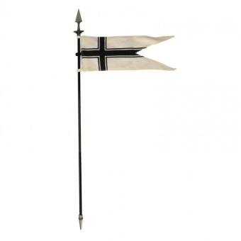 Diecast Knight Teutonic Herald Halberd with Flag (White) 1/6 