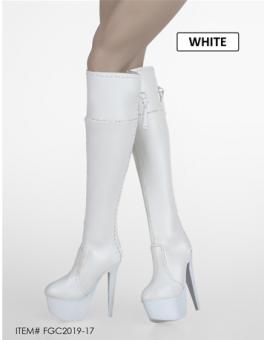 Female Heeled Boots (White) 
