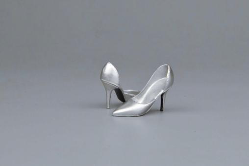 Female Heeled Boots (Silver) 1:6 