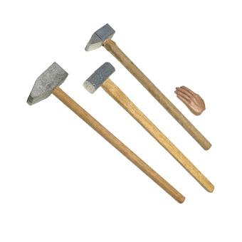 head hammer with metal head and wood handle 1/6 