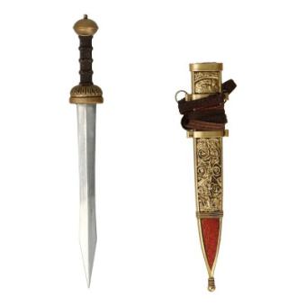 Roman Legionary Sword with Scabbard (Silver) (Die Cast) 1/6 