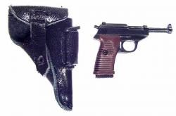 Leder Holster P 38 mit Pistole 
