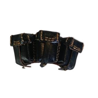 Leather ammo Pouches K96 in destressed leather version 1/6 