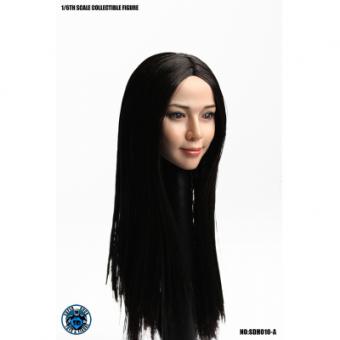 Sexy Asian Head black long Hair im Maßstab 1:6 