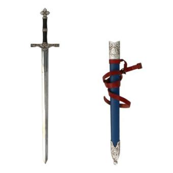 Diecast General Guard Sword with Scabbard (Silver) 1/6 