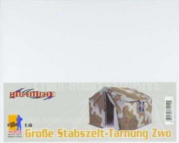 Stabszelt in Tarnfarbe mit Zubhör Cyber Hobby German Camo Tent (Stabszelt) 