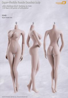 Super Flexible Female Seamless Body with Stainless Steel Skeleton in Pale (Large Breast Size) 