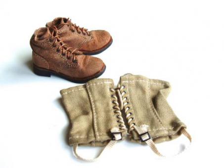 US Leder Schuhe mit Stoff Gamaschen US Army Roughouts W/Army Leggings 