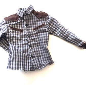 Western Style Shirt with leather 1/6 