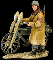 WWII German Forces: Volksturm Walking with Bicycle 
