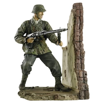 WW2 Figur Schwarz MG42 Schütze ca 1/10 