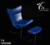  Product image 2 of the product “1/6  Lounge Chair mit Ottoman Blue ”