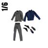  Artikelbild 3 des Artikels “1/6 Business Anzug-Set Grau mit Hemd, Socken & Lackschuhen “
