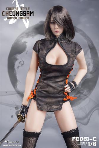 Product image of the product “Chinese Cheongsam Black spotted camouflage 1/6 ”