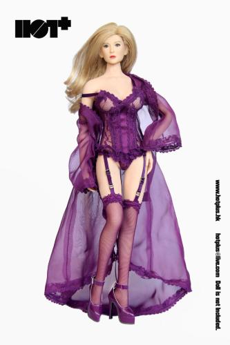 Product image of the product “HotPlus Lace Lingerie & High Heels Set in Black for 1/6 ”