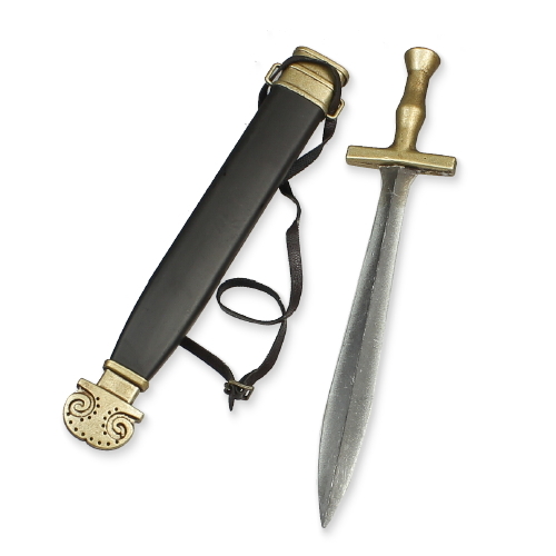 Artikelbild des Artikels “Greek Hoplite Xiphos Schwert in Metal mit Scheide schwarz (1:6) “