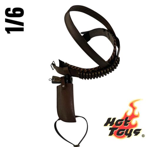 Product image of the product “leather-like brown belt with ammo clips and pistol holster 1/6 ”