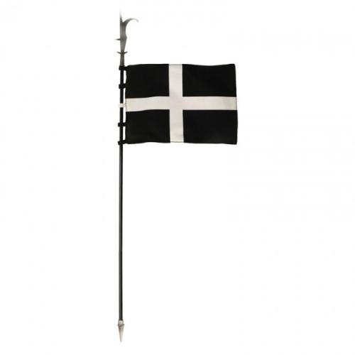 Artikelbild des Artikels “Diecast Knight Hospitaller Master Sergeant Halberd with Flag (Black) 1/6 (Black) “