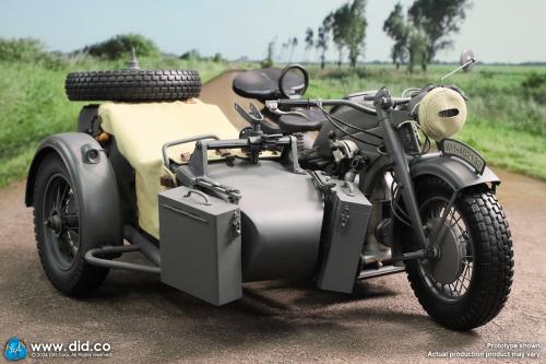 Product image of the product “German Zündapp KS 750 Motorcycle with sidecar (Gray) - in 1/6 scale ”