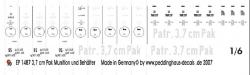 Artikelbild des Artikels “1:6 Decal Beschriftung 3.7 cm Pak Munition und Behälter “