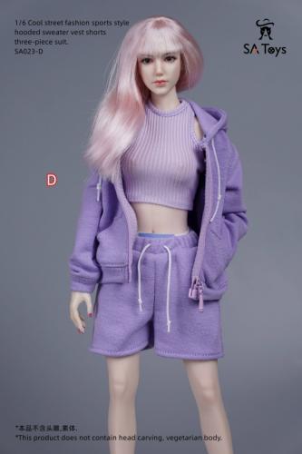 Artikelbild des Artikels “Female Cool Street Fashion Sports Style Set (Purple) 1:6 “