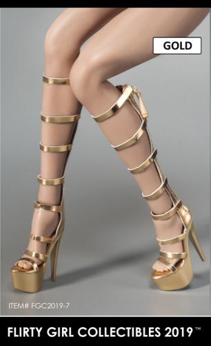 Artikelbild des Artikels “1:6 Female Heeled Boots (Gold) im Maßstab 1:6 “