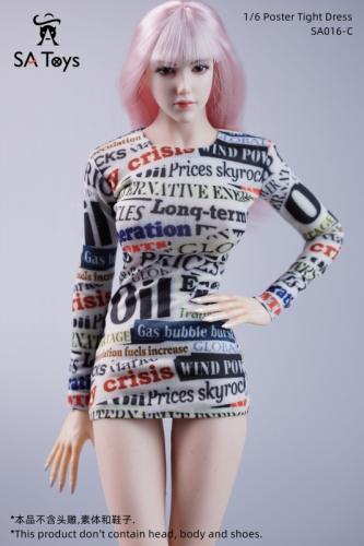Product image of the product “Female Poster Tight Dress (White) 1:6 ”
