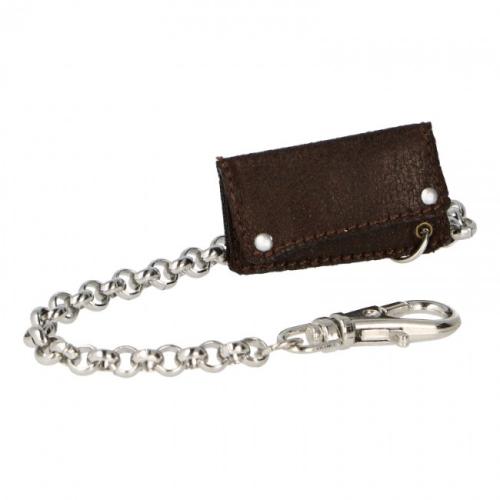 Product image of the product “Leather Wallet with Diecast Waist Chain (Brown) 1/6 ”