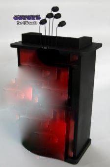 Product image of the product “Rednerpult (Holz) mit Mikrophonen ”
