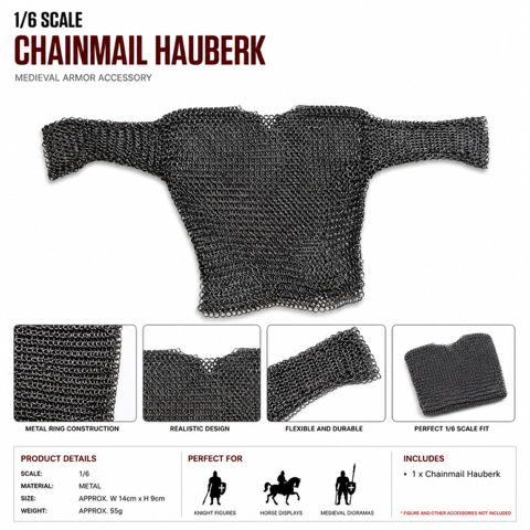 Artikelbild des Artikels “Templer Kettenhemd Kurz in  Metal  in 1:6 “