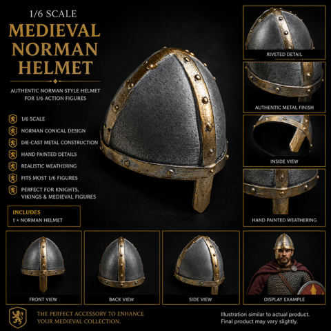 Artikelbild des Artikels “Medieval Norman Helm in Metal 1/6 “
