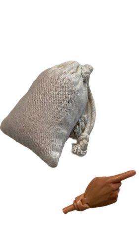 Artikelbild des Artikels “Leinensack gefüllt, Sandbag, mit Schnur, handmade “