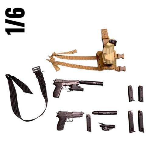 Artikelbild des Artikels “1/6 Scale SIG Sauer Tactical Pistol Set with Suppressors, “