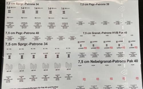 Product image of the product “Munitionsbeschriftungen für Pak 40 und Panther ”