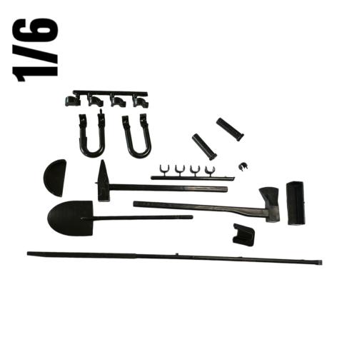 Product image of the product “Set of German Tank or AFV Tools in Plastik 1/6 ”