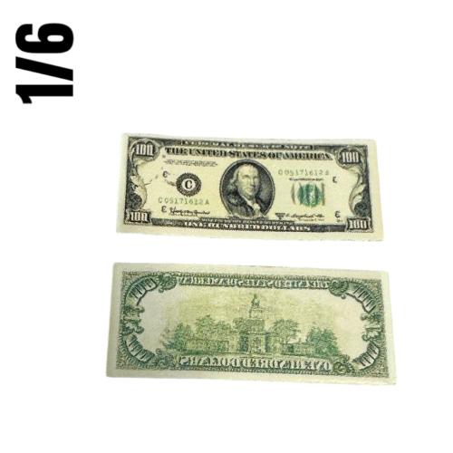 Artikelbild des Artikels “US Dollar Schein 100 US doppelseitig bedruckt 1/6 (1) “