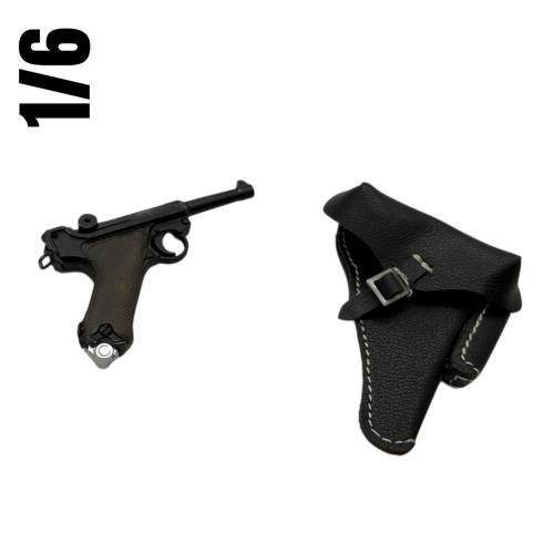Artikelbild des Artikels “P08  Kunststoff de Lux version mit Leder Holster 1:6 “