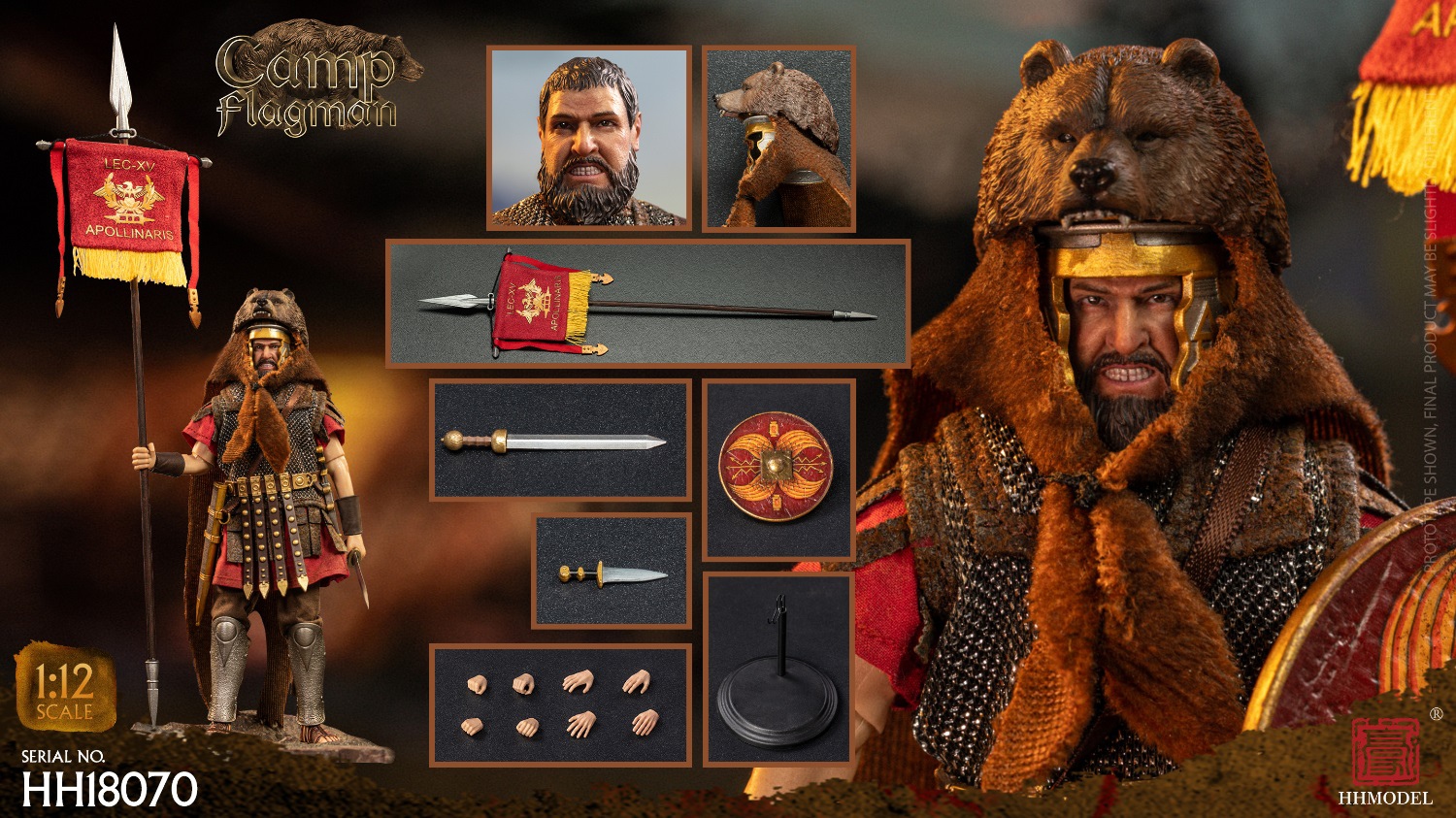  Artikelbild 1 des Artikels “1/12 Imperial Legion - Rome Camp flagman Action Figure “