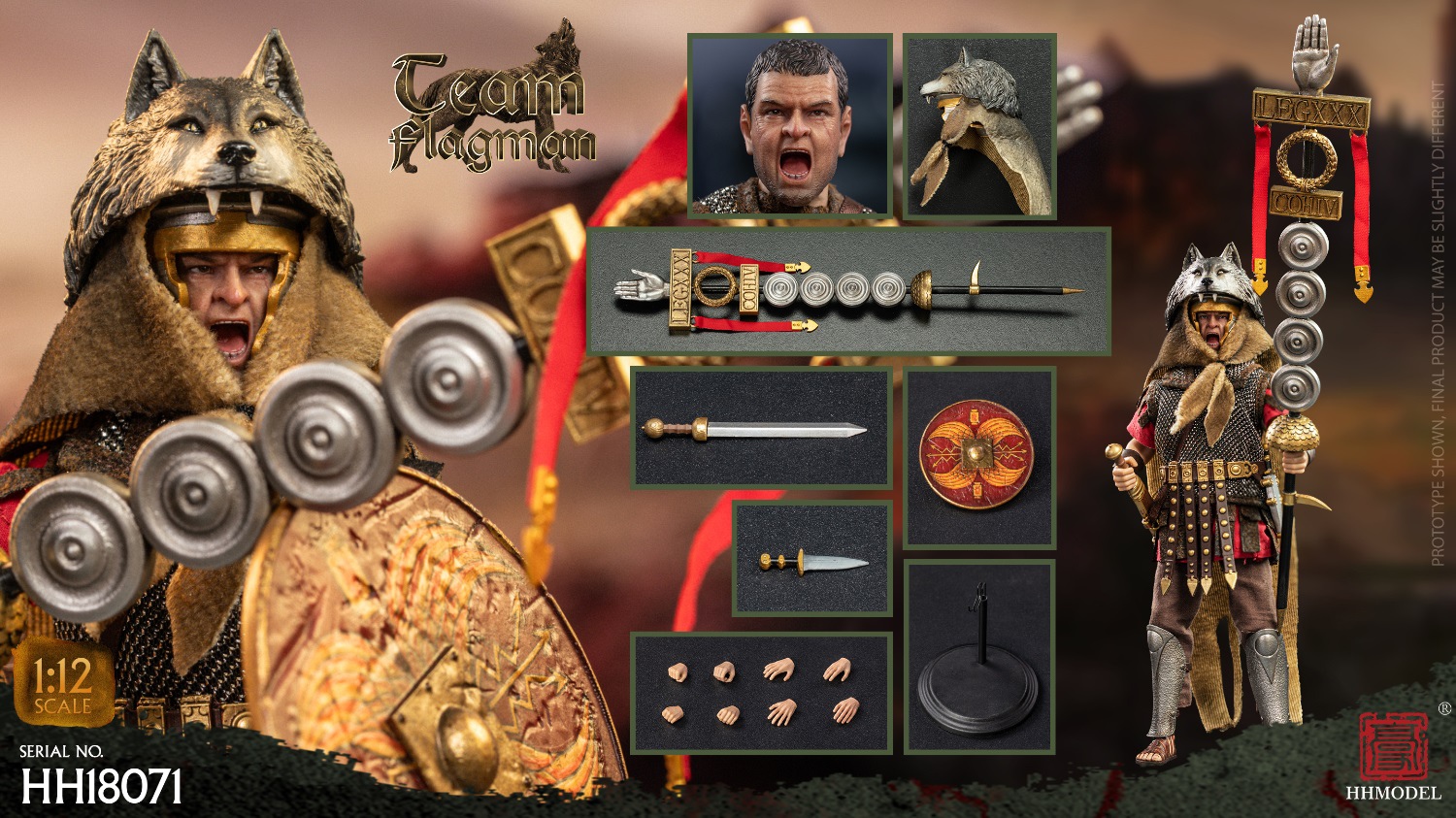  Artikelbild 1 des Artikels “1/12 Imperial Legion-Roman Team flagman Bearer “