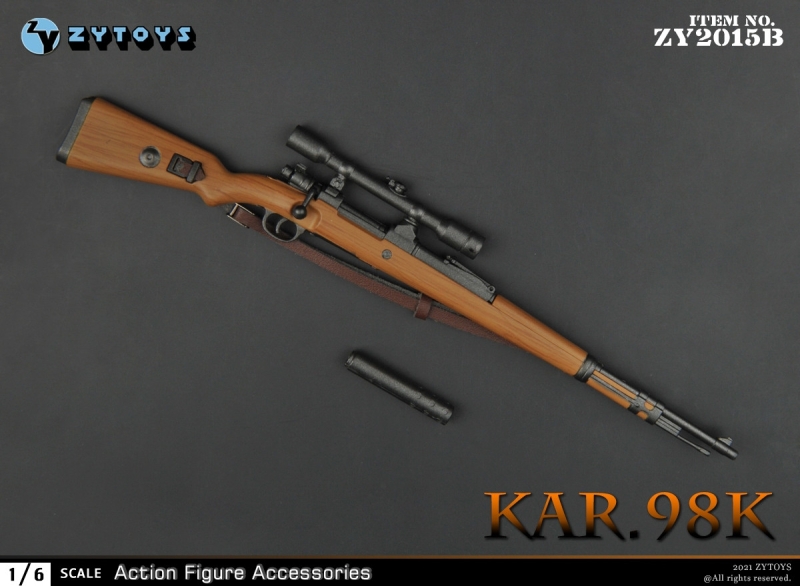  Artikelbild 1 des Artikels “1/6 Karabiner 98K Rifle K98 mit ZF, Behälter und Schalldämpfer  (Brown) “