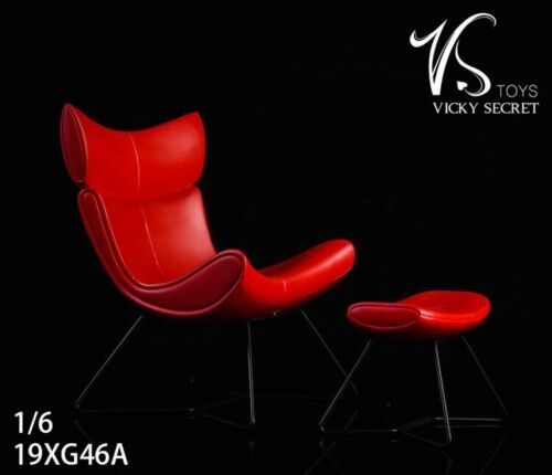 Artikelbild 1 des Artikels “1:6  Lounge Chair mit Ottoman ROT - im Maßstab 1:6 “