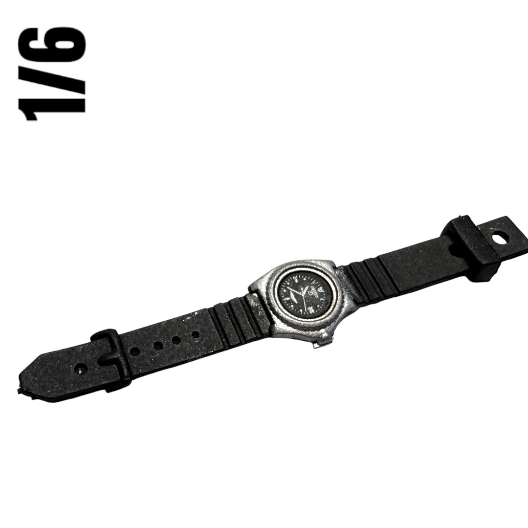  Artikelbild 1 des Artikels “1/6 Taktische Armbanduhr mit schwarzem Gummiband 1:6 “